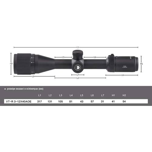 Прицел Discovery Optics VT-R 3-12x40 AOE SFP (25.4 мм, подсветка) фото 4