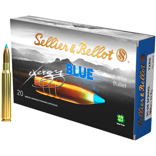 Патрон Sellier & Bellot кал. 30-06 куля TXRG Blue, маса 11.7 гр/180 гран фото