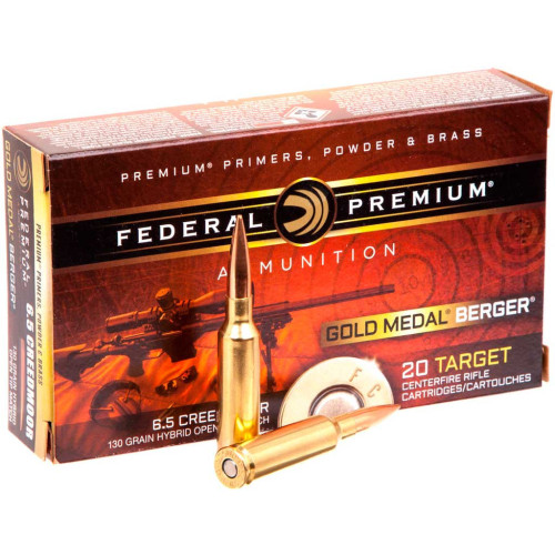 Патрон Federal Gold Medal кал. 6,5  Creedmoor куля Berger Hybrid OTM, маса 8.42 гр/130 гран фото