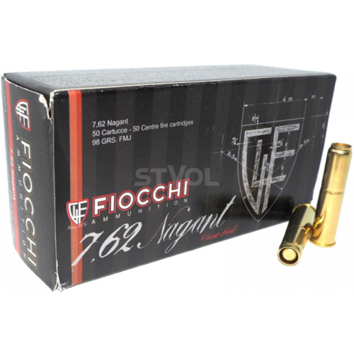 Патрон Fiocchi кал. 7,62х38 Nagant куля FMJ, маса 6,35 г/98 гран фото