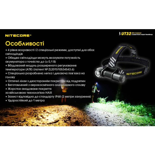 Ліхтар налобний Nitecore UT32 фото 28