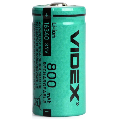 Аккумулятор Videx Li-Ion 16340 3,7V (800 mAh) фото