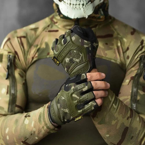 Рукавички Mechanix M-Pact Fingerless (розмір - XL, колір - мультикам) фото 3