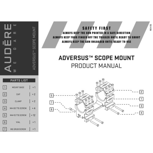 Моноблок AUDERE Adversus Gen 2 (35 мм) High на Weaver/Picatinny.  ВН - 36.5 мм фото 2