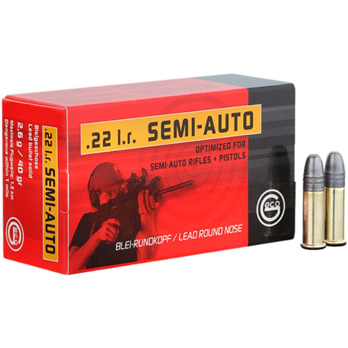 Патрон GECO Semi-Auto кал. 22 LR пуля BR, масса 2.6 гр/40 гран фото