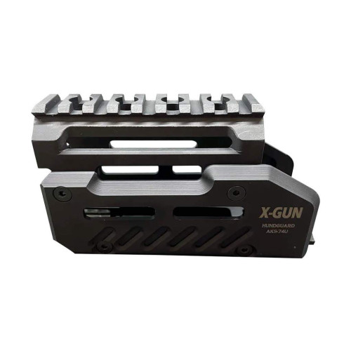 Цівка X-GUN Handguard для АКС-74У (алюміній) чорна фото 3