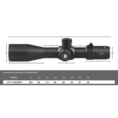 Прицел Discovery Optics HT 4-16X40SF FFP (30 мм, без подсветки) фото 4