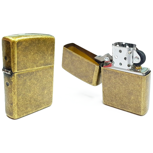 Запальничка ZIPPO 201FB Antique Brass (Антикварна мідь) фото 4