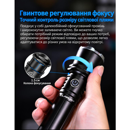 Ручной фонарь Klarus A3 2200 лм/4000 mAh. Black фото 9