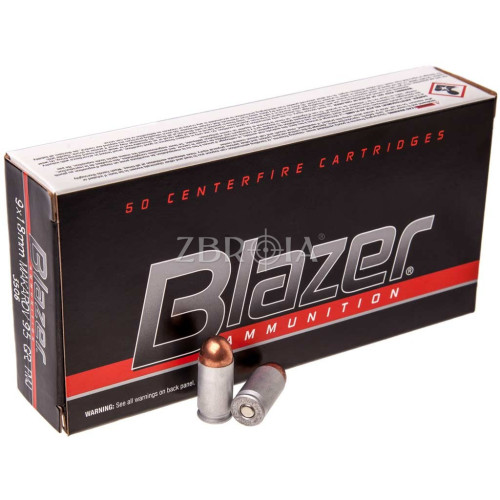 Патрон CCI Blazer кал. 9x18 мм куля FMJ, маса 6.15 гр/95 гран фото