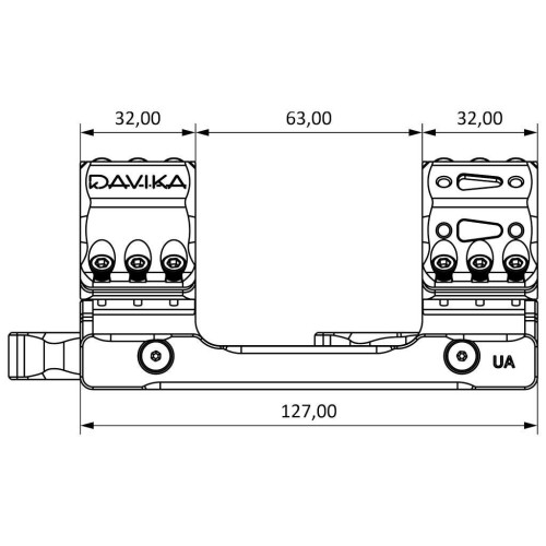 Быстросъемный моноблок Davika MSM-03 (30 мм) на Picatinny. H - 38 мм фото 8