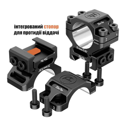Кольца Discovery Scope Mount Rings 6061 Series (25.4 мм) Low на Picatinny. ВН - 11.4 мм фото 7