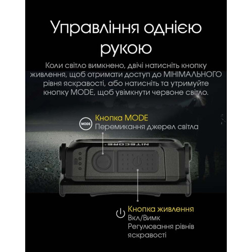 Ліхтар налобний Nitecore NU25 NEW фото 16