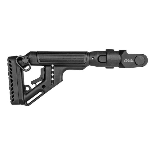 Складной приклад FAB Defense UAS-AKMS P для АКМС с регулируемой щекой (полимер) черный фото 2