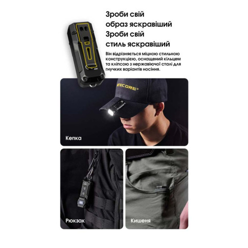 Ліхтар наключний Nitecore TUP2 MCT помаранчевий фото 22