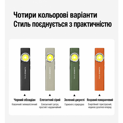 Ультратонкий фонарь Klarus E5 Plus 650 лм/500 mAh. Orange фото 11