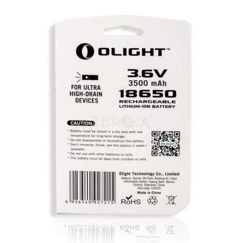 Акумулятор Olight 18650 HDC (10A) 3.6V 3500mAh фото 3