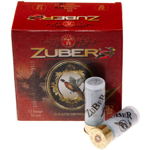 Патрон Zuber кал. 12/70 дробь №3, навеска 32 гр фото