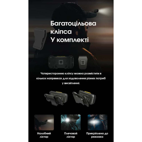 Ліхтар налобний Nitecore NU27 MCT чорний фото 17