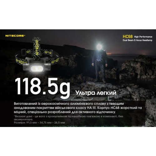 Ліхтар налобний Nitecore HC68 фото 15