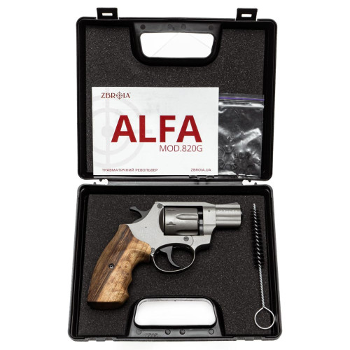 Револьвер травматичний ZBROIA ALFA mod. 820G (Shadow / Горіх) фото 8