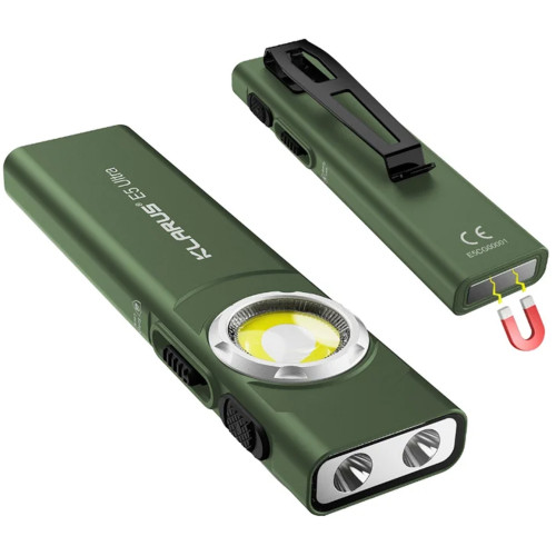 Ультратонкий EDC-ліхтар із трьома джерелами світла Klarus E5 Ultra Green фото 4