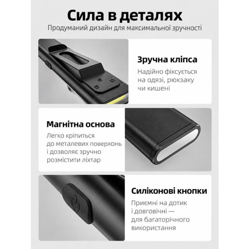 Ультратонкий фонарь Klarus E5 800 лм/450 mAh. Black фото 7