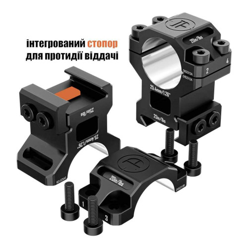 Кольца Discovery Scope Mount Rings 6061 Series (25.4 мм) Medium на Picatinny. ВН - 19.3 мм фото 7
