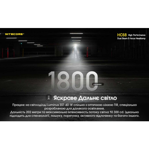Ліхтар налобний Nitecore HC68 фото 11