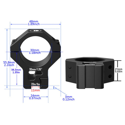 Кольца Discovery 6063 Scope Mount Rings (30 мм) High на Ласточкин хвост фото 2