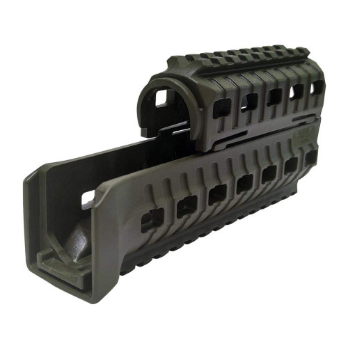 Цівка DLG Tactical для АК-47/74 з 2-ма планками Picatinny + слоти M-LOK (полімер) олива фото 3