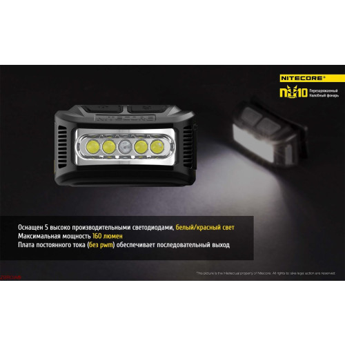 Ліхтар налобний Nitecore NU10 Black фото 11