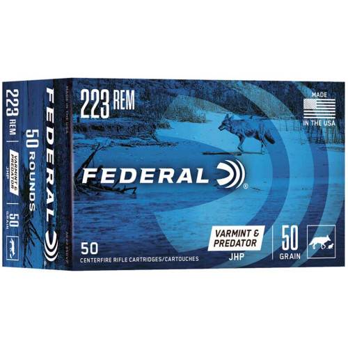 Патрон Federal Varmint&Predator кал. 223 Rem пуля JHP, масса 3.2 гр/50 гран фото
