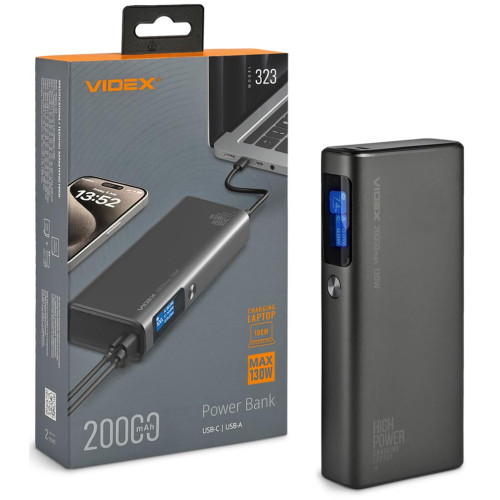 Повербанк Videx VPB-323 20000 mAh Black фото 2