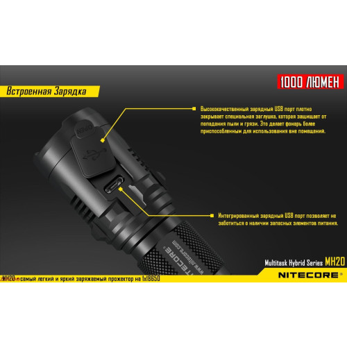Фонарь Nitecore MH20 фото 4