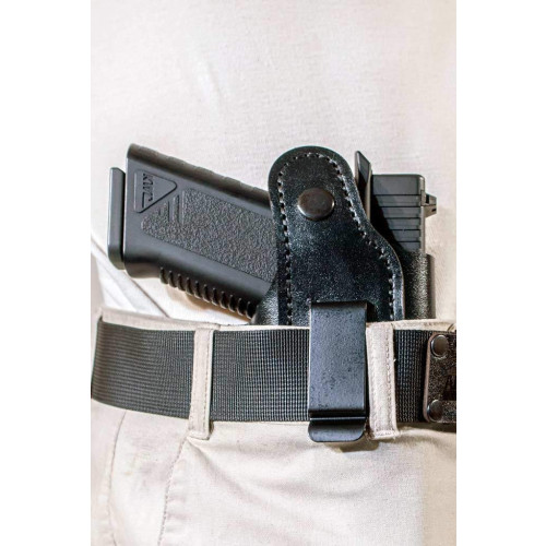 Поясная кобура AMMO Key Secret-1 S Black Chrome для Glock 17 (со скобой) фото 2