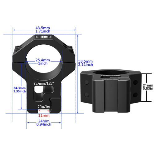 Кольца Discovery 6063 Scope Mount Rings (25.4 мм) High на Ласточкин хвост фото 2