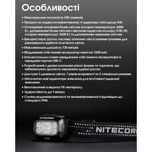 Ліхтар налобний Nitecore NU30 2024 фото 18
