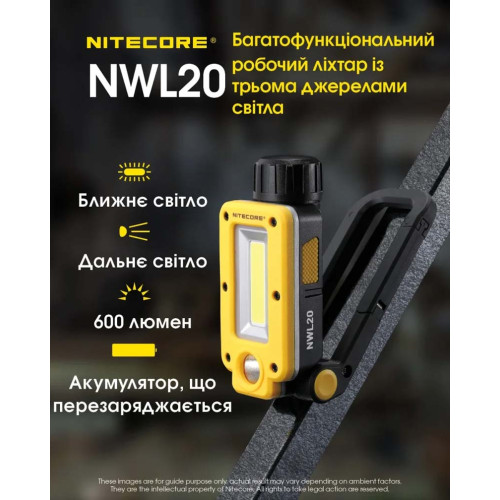 Ліхтар універс з магнітним кріпленням Nitecore NWL20 фото 7