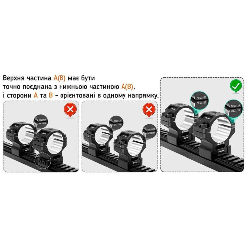 Кольца Discovery Scope Mount Rings 6061 Series (30 мм) Medium на Picatinny. ВН - 17 мм фото 8