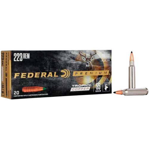 Патрон Federal Vital-Shok кал. 223 Rem пуля Trophy Copper, масса 3.56 гр/55 гран фото