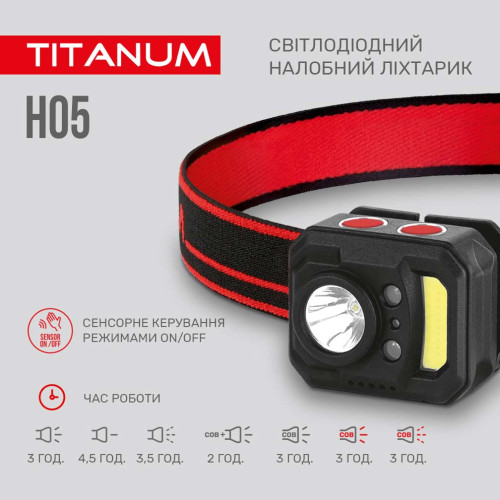Налобный светодиодный фонарь TITANUM TLF-H05 фото 4