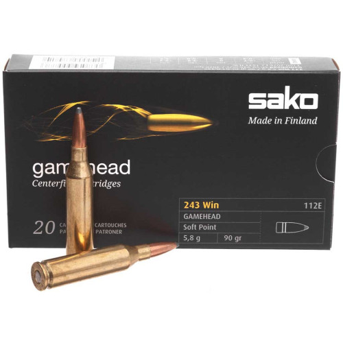 Патрон Sako Gamehead кал. 243 Win куля SP, маса 5.8 гр/90 гран фото