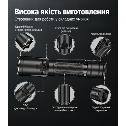 Ручной фонарь Klarus XT11GT Pro 3300 лм/4000 mAh. Black фото 11