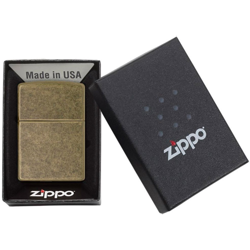 Запальничка ZIPPO 201FB Antique Brass (Антикварна мідь) фото 6
