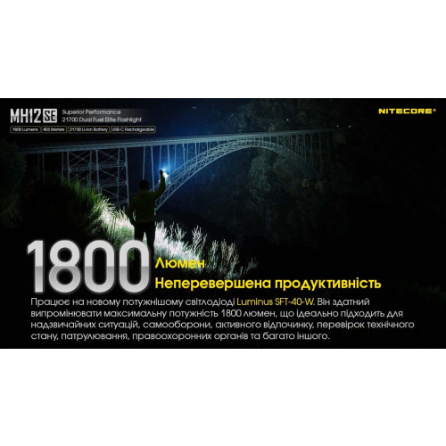 Ліхтар Nitecore MH12SE фото 8