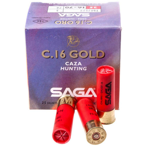 Патрон SAGA Gold Buck 12P кал. 16/70 картечь 7.65 мм, навеска 28 гр фото