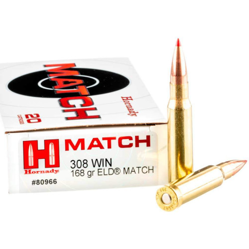 Патрон Hornady Match кал. 308 Win пуля ELD-Match, масса 10.9 гр/168 гран фото 2
