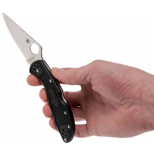 Нож складной Spyderco Delica 4 Flat Ground Black фото 4