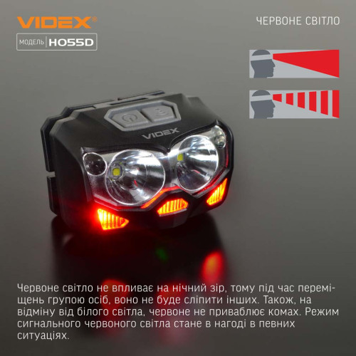 Налобний світлодіодний ліхтарик VIDEX VLF-H055D фото 6